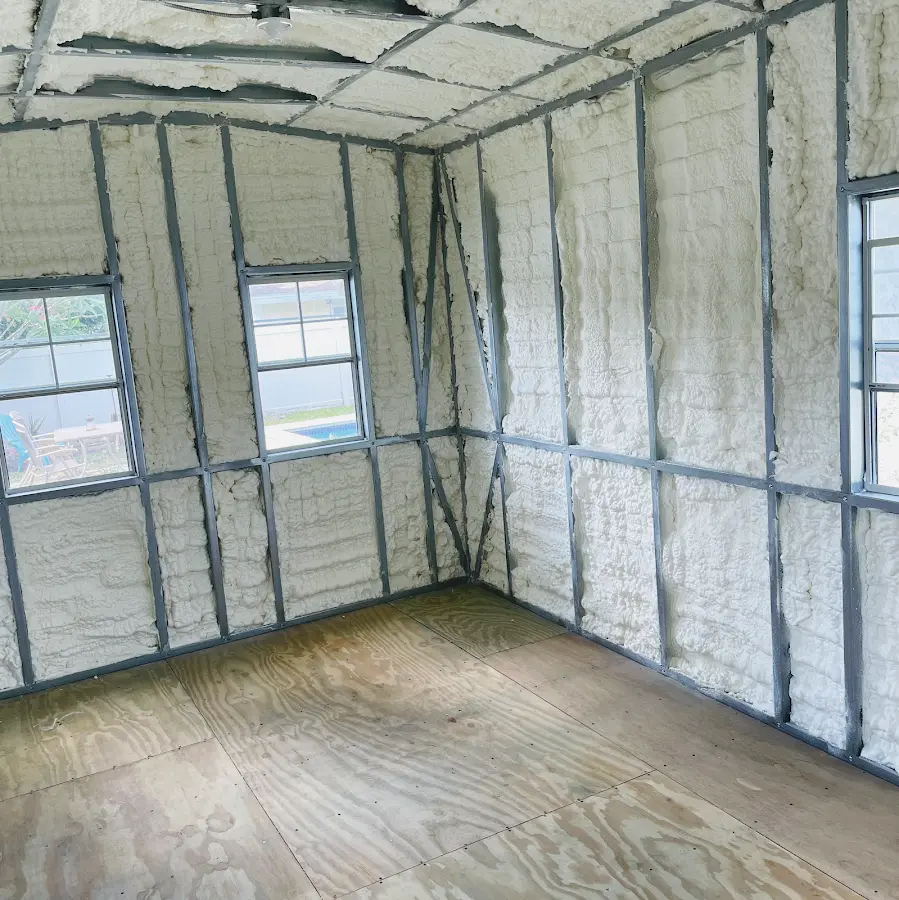 Closed-cell spray foam insulation applied to wall cavities in a residential project in Breckenridge